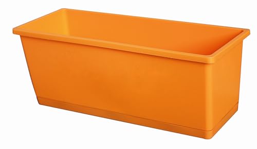 Jardinere OLIVERA 25cm Pflanzkasten mit Untersetzer aus Kunststoff, Farbe:orange von geli Thermo Plastic