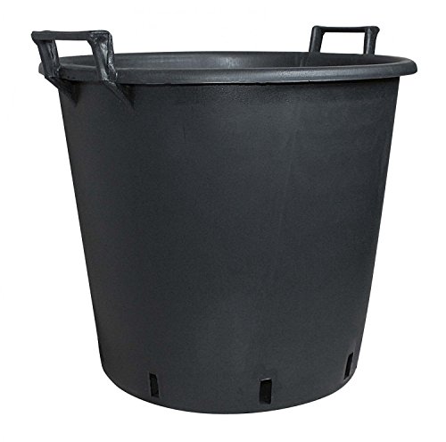 geli Thermo Plastic Pflanzcontainer aus Kunststoff mit Griff Schwarz, Durchmesser:40 cm von Geli