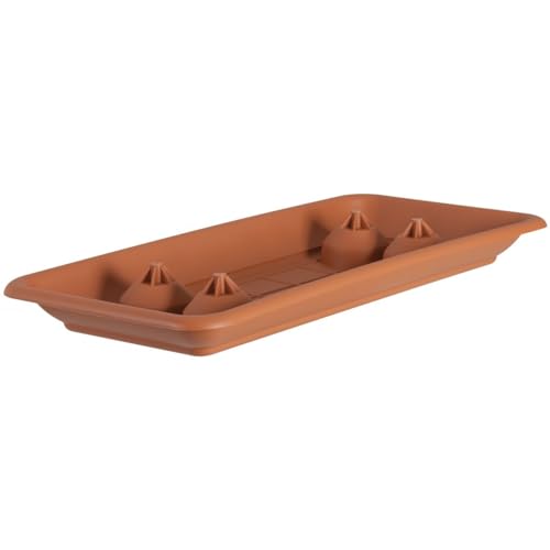 Untersetzer für Pflanztrog PLATO rechteckig aus Kunststoff, Farben:terracotta 06;Länge:100 cm von geli Thermo Plastic