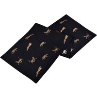 Dekorativer Leoparden Muster Tischläufer - 100% Leinen Schwarz Tischdeko Moderne Tischdecke Animal Print Vintage Tischdekoration von geliving