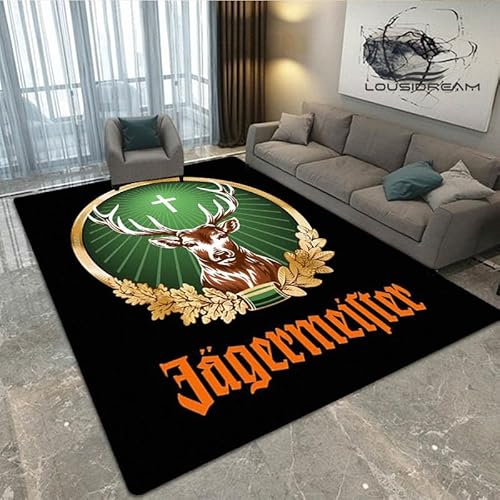 gemel Deutschland J-Aegermeiste-R Logo Bedruckt Flanellteppich Heimdekoration Teppiche Waschraum Fußmatte 120X160CM von gemel