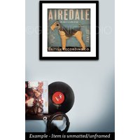 Airedale Records Hund Musik Grafik Illustration Archival Giclee Print By Stephen Fowler von geministudio