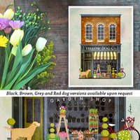 Gelber Hund Labrador Blumenladen Schaufenster Grafik Ungerahmt Druck Von Stephen Fowler Wählen Sie Eine Größe von geministudio
