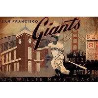 San Francisco Giants Baseball Club Giclee Archivdruck Von Stephen Fowler von geministudio