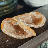 Oco Geoden Paar Quarz Geode Kleines - Druzy Kristall Geschenk Ornament Halbgeode von gemnicrystals