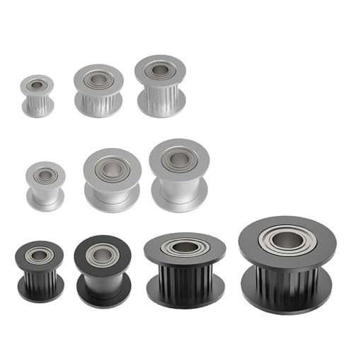 20 Stück GT2 Umlenkrolle 20 Zähne 16 Zähne Bohrung 3 mm 5 mm mit Lagern 3D-Drucker-Teile, for 2GT Zahnriemenbreite 6 mm 10 mm (Color : Svart, Size : 20T W6 B5 with T) von generic