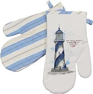 2er Set Maritime Topflappen/Grillhandschuh mit Leuchtturm Motiv | Aus 100% Baumwolle 2er Set Maritime Topflappen/Grillhandschuh mit Leuchtturm Motiv | Aus 100% Baumwolle von generic