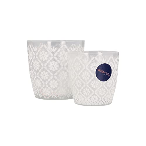 2er Set Windlicht Lykke in weiß | Glas | Höhe: 7+9cm | Deko Teelichthalter Tischdeko Skandi, Motiv 1 2er Set Windlicht Lykke in weiß | Glas | Höhe: 7+9cm | Deko Teelichthalter Tischdeko Skandi, Motiv 1 von generic