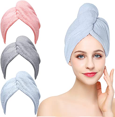 3-teiliges Set ausmikrofaser Handtuch, mit hoher Saugfähigkeit, rutschfest und für alle Haartypen geeignet，Kann in vielen Gelegenheiten verwendet Werden von generic