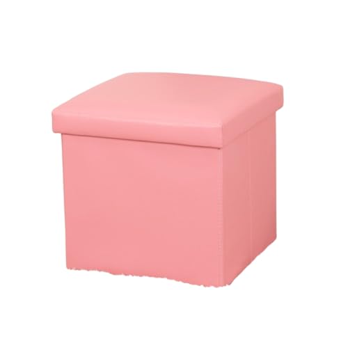 30 cm Stauraum-Ottomane klappbare Schuhbank mit Deckel Würfel-Fußhocker Kunstleder 100 kg Tragkraft für Eingangsbereich Wohnzimmer Schlafzimmer (Pink) von generic