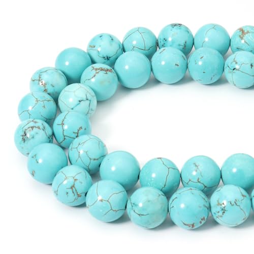 35 Stück 10 mm natürliche blaue Türkis-Edelsteinperlen, Energieheilkristall, runde lose Steinperlen für die Schmuckherstellung, DIY-Armbänder und Halsketten 35 Stück 10 mm natürliche blaue Türkis-Edelsteinperlen, Energieheilkristall, runde lose Steinperlen für die Schmuckherstellung, DIY-Armbänder und Halsketten von generic