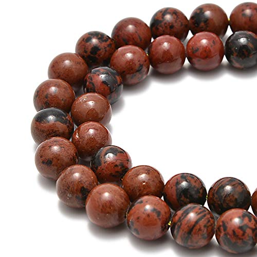 45 Stück 8 mm natürlicher Mahagoni-Obsidian-Edelstein, runde Abstandshalter, lose Steinperlen zur Schmuckherstellung, 39,4 cm, 1 Strang (Mahagoni-Obsidian, 8 mm, 45 Perlen) von generic