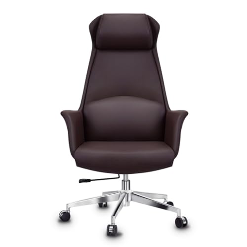 Chefsessel, Schreibtischstuhl mit hoher Rückenlehne, 360°-Drehung, Einstellbarer Höhe und beweglichen Rädern, Komfortables ergonomisches Design von generic