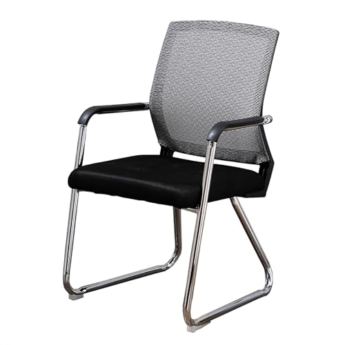 Chefsessel, ergonomisch, hohe Rückenlehne, Netzgewebe und verstellbare Armlehnen, robuster Computer-Schreibtischstuhl mit Kufengestell für Konferenzen und Empfänge – Grau Chefsessel, ergonomisch, hohe Rückenlehne, Netzgewebe und verstellbare Armlehnen, robuster Computer-Schreibtischstuhl mit Kufengestell für Konferenzen und Empfänge – Grau von generic
