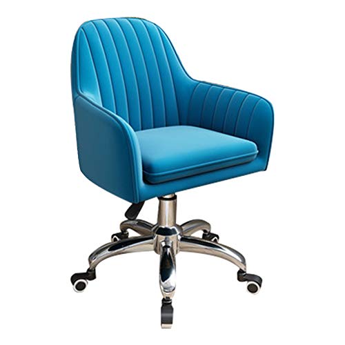 Chefsessel, ergonomisch, mit Samtpolsterung, verstellbaren Armlehnen und höhenverstellbarem Drehstuhl für das Homeoffice (dunkelblau) von generic