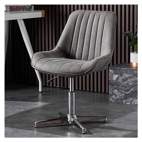 Chefsessel, ergonomisch, mit gekreuzten Beinen, ohne Rollen, Drehstuhl für Wohnzimmer und Schminktisch, gepolsterter Stoff, mittelhohe Rückenlehne, armloses Design, Komfort und Stil von generic