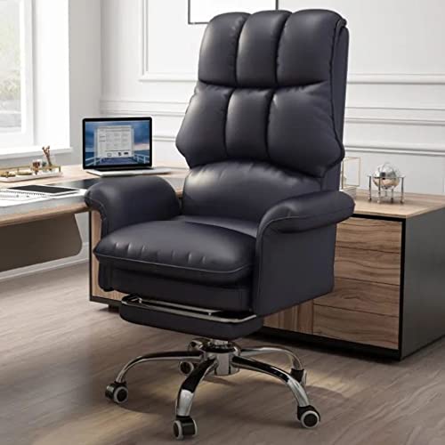 Chefsessel, ergonomisch, schwarzer Schreibtischstuhl aus PU-Leder mit Rollen für das Homeoffice – höhenverstellbarer Drehstuhl für Erwachsene mit Fußstütze – bequemer Schminkstuhl mit Rollen Chefsessel, ergonomisch, schwarzer Schreibtischstuhl aus PU-Leder mit Rollen für das Homeoffice – höhenverstellbarer Drehstuhl für Erwachsene mit Fußstütze – bequemer Schminkstuhl mit Rollen von generic