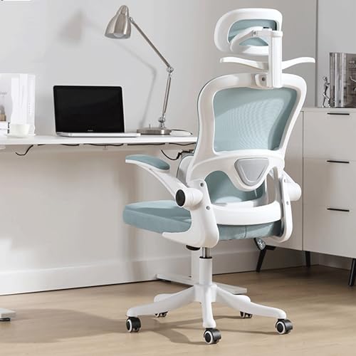 Chefsessel, ergonomischer Büro- und Gaming-Computer-Schreibtischstuhl mit bequemem Netzgewebe, 3D-Verstellbarer Kopfstütze, abnehmbarem Kleiderständer, drehbarer Neigefunktion, dynamischer R von generic
