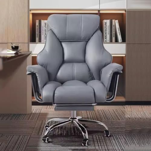 Chefsessel, ergonomischer Bürostuhl mit hoher Rückenlehne und drehbarem, höhenverstellbarem Sessel, Sitzpolster aus Latex, bequemer Big Boss-Stuhl in der Farbe Blau/B von generic