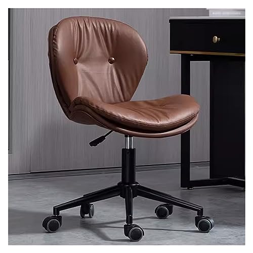Chefsessel, ergonomischer Drehstuhl, armloser Schreibtischstuhl aus PU-Leder mit Rollen, höhenverstellbar, mittelhoher Rückenlehne, für den Heim- und Bürogebrauch von generic