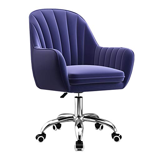 Chefsessel, ergonomischer Drehstuhl aus grauem Samt, höhenverstellbar, mittlere Rückenlehne, weich gepolstert, für Home Office, Wohnzimmer, Esszimmer und Schreibtisch von generic