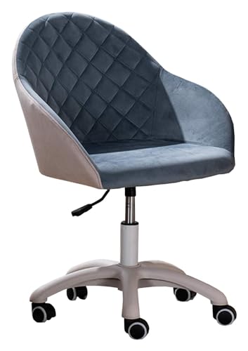 Chefsessel, ergonomischer Drehstuhl für Schreibtische – höhenverstellbare, mittelhohe Rückenlehne, samtbezogener Computerstuhl für Büro, Wohnzimmer und Schlafzimmer – dunkelblauer Arbeitsstu von generic