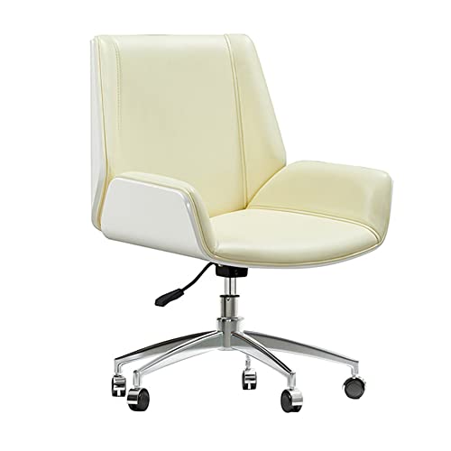 Chefsessel, ergonomischer Drehstuhl mit Verstellbarer Höhe, Leder-Arbeitsstuhl mit Armlehnen und Rollen für das Home-Office, Computerstuhl mit mittlerer Rückenlehne und Füßen aus Aluminiumle von generic