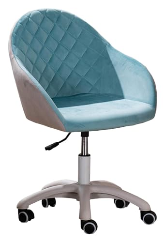 Chefsessel, ergonomischer Drehstuhl mit höhenverstellbarer Samtpolsterung für Wohnzimmer oder Büro, Computerstuhl mit mittlerer Rückenlehne für Schlafzimmer, Hellblau von generic