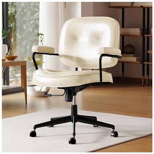 Chefsessel, ergonomischer Leder-Drehstuhl mit 360°-Drehung und neigbarer Rückenlehne, bequemer Polsterstuhl für Zuhause und das Büro von generic