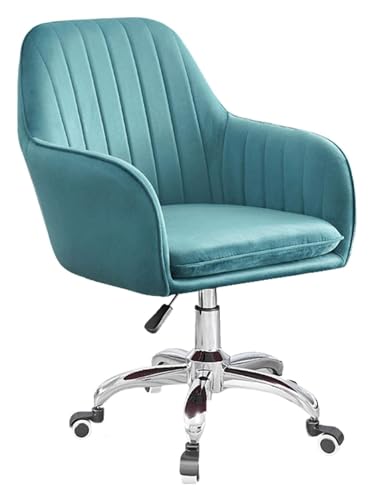 Chefsessel, ergonomischer Samt-Drehstuhl mit höhenverstellbaren Armlehnen, Computerstuhl für Homeoffice und Schlafzimmer, stilvolles seeblaues Polsterdesign von generic