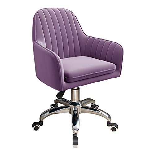 Chefsessel, modern, mit Samtpolsterung, drehbar, mit verstellbaren Armlehnen und höhenverstellbarem ergonomischem Design für Komfort (lila) von generic