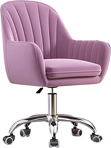 Chefsessel, moderner Drehstuhl aus Samt, stilvoller Computer-Arbeitsstuhl für Homeoffice, Arbeitszimmer, Wohnzimmer, Schminktisch und Schlafzimmer, bequemes Polsterdesign in Lila von generic