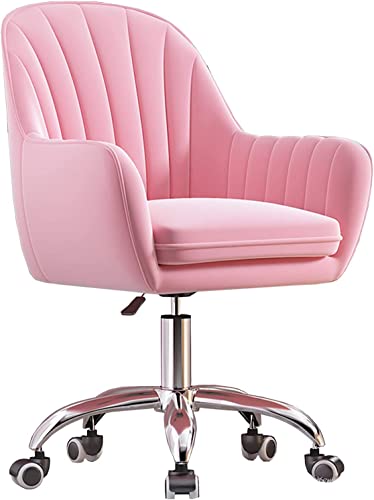 Chefsessel, moderner Drehstuhl aus rosa Samt – ergonomischer Computer-Arbeitsstuhl für Homeoffice, Arbeitszimmer, Wohnzimmer, Schminktisch, Schlafzimmer – stilvolle gepolsterte Sitzlösung von generic