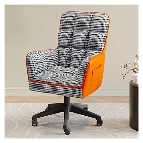 Chefsessel Bürodrehstuhl Einzelsofastuhl mit Rädern Sessel mit hoher Rückenlehne für Wohnzimmer Orange von generic