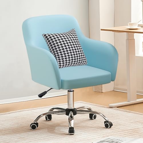 Chefsessel aus blauem Leder – Ergonomischer Drehsessel, atmungsaktiver, bequemer Computerstuhl für den Heim- und Bürogebrauch von generic