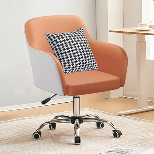 Chefsessel aus hochwertigem Leder, ergonomischer Drehsessel, atmungsaktiver, bequemer Computerstuhl für Zuhause und Büro, stilvolles und orangefarbenes Design von generic