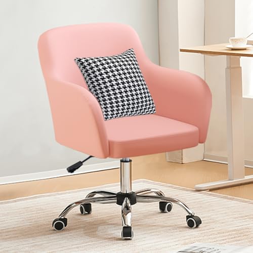 Chefsessel aus rosa Leder – Ergonomischer Drehstuhl für Computer, atmungsaktiver und bequemer Liegestuhl für Zuhause und das Büro, stilvolles Design für Moderne Arbeitsbereiche von generic