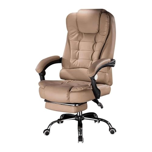 Chefsessel mit Verstellbarer Rückenlehne, Fußstütze und Armlehnen – Ergonomischer Gaming-Stuhl, drehbarer Computerstuhl aus Leder mit bequemer Sitzfläche Chefsessel mit Verstellbarer Rückenlehne, Fußstütze und Armlehnen – Ergonomischer Gaming-Stuhl, drehbarer Computerstuhl aus Leder mit bequemer Sitzfläche von generic