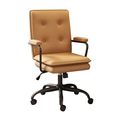 Chefsessel mit hoher Rückenlehne, Computer-Schreibtischstuhl aus Leder mit neigbarer Rückenlehne, ergonomischer Gaming-Stuhl mit Rollen für Zuhause, Büro und Arbeitszimmer (orangefarbene und von generic