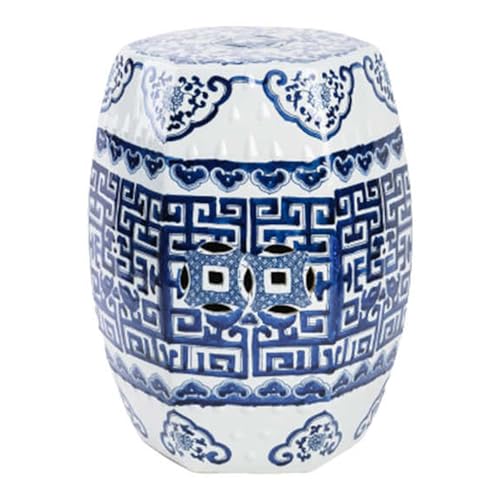 Chinoiserie Keramiktrommel-Gartenhocker für drinnen und draußen, Schuhwechselhocker, Beistelltisch, Neuer klassischer Ankleidehocker, ideal für Unterhaltung, Gartenarbeit und Tion von generic