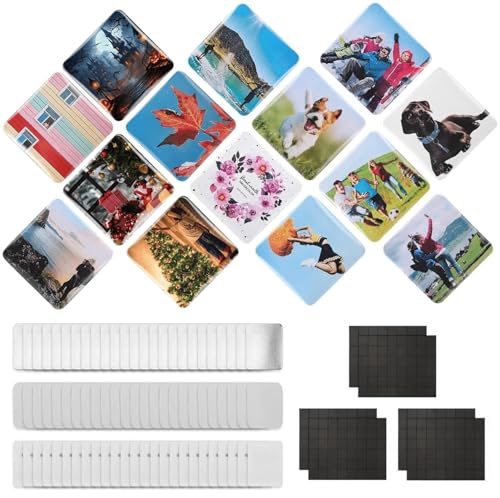Foto Magnet Maker, 2x2 Zoll DIY Kühlschrank Magnet Magnet Press Kit mit 100 Stück Verbrauchsmaterialien + Papierschneider, einfach zu Machen 100-Piece Consumables von generic