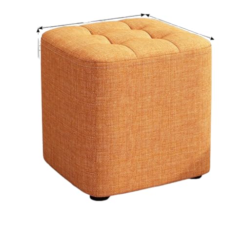 Fußhocker aus Leinenstoff quadratischer gepolsterter Hocker abnehmbares Design Fußstütze aus Massivholz zum Wechseln der Schuhe für Eingangsbereich Wohnzimmer Schlafzimmer (29 x 29 x 35 cm/Orange) Fußhocker aus Leinenstoff quadratischer gepolsterter Hocker abnehmbares Design Fußstütze aus Massivholz zum Wechseln der Schuhe für Eingangsbereich Wohnzimmer Schlafzimmer (29 x 29 x 35 cm/Orange) von generic