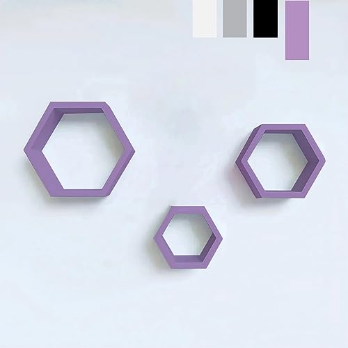 Hexagonal Room Decor Regal 3er Set (Violett) von generic