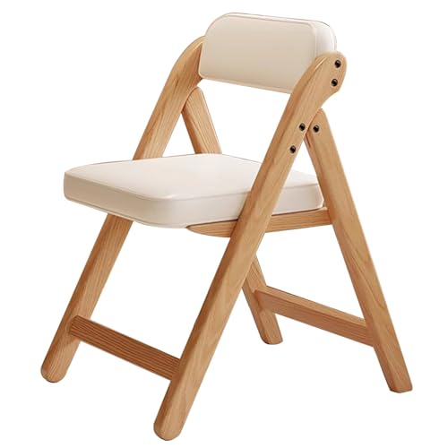 Klappbarer Freizeitstuhl Aus Holz Gummiholzmaterial Bequemer Stuhl Mit Rückenlehne Geeignet Für Esszimmer Arbeitszimmer Empfangsraum(Wood Color) von generic