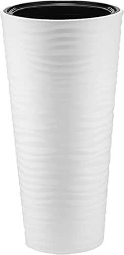 Langer Blumentopf M Vase weiß 70cm Pflanzgefäß für drinnen und draußen von generic