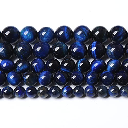 Lapislazuli-Perlen aus blauem Tigerauge, Naturstein, runde lose Perlen, Energie-Edelstein, Heilkraft für die Schmuckherstellung, 1 Strang, 6 mm, 60 Stück, 38,1 cm (1073 lz) von generic