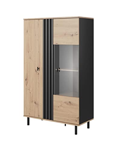 Moderne MADIS Vitrine für das Wohnzimmer/Artisan Eiche + Schwarz Anthrazit Moderne MADIS Vitrine für das Wohnzimmer/Artisan Eiche + Schwarz Anthrazit von generic