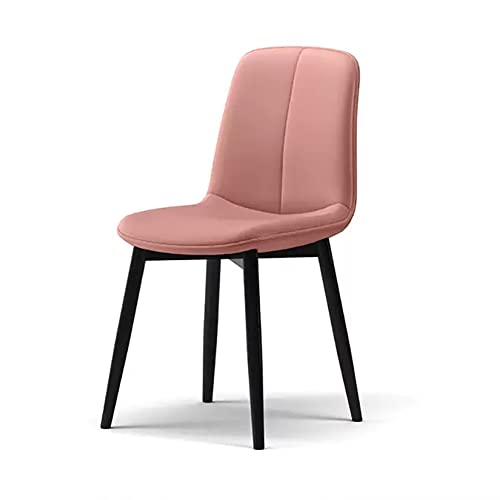 Moderner Esszimmerstuhl aus schwarzem Kunstleder im Mid-Century-Stil mit gepolsterter Sitzfläche und Beinen aus Karbonstahl, ideal als Esszimmer- oder Küchendekor, 1 Packung (Pink) von generic