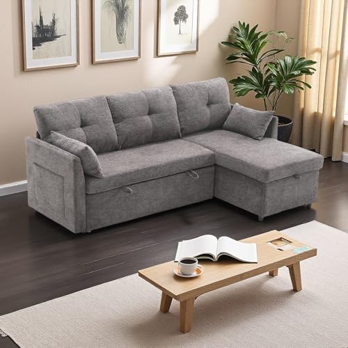 Modular Sofa L-Form mit Stauraum Reversible Chaiselongue Sofa mit Polsterelementen für Wohnzimmer Modernes Design Bequeme Sitzfläche Platzsparend in Grau Modular Sofa L-Form mit Stauraum Reversible Chaiselongue Sofa mit Polsterelementen für Wohnzimmer Modernes Design Bequeme Sitzfläche Platzsparend in Grau von generic