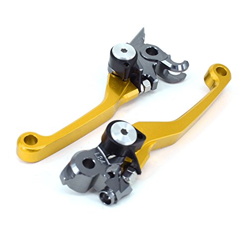 Motorcycle CNC Billet Pivot Faltbare Kupplungshebel für 125EXC SIX DAYS125144SX150SX150XC200XC-W200EXC 09-13450SX450SX-F 09-13 Gold von generic